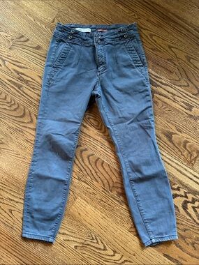 Anthropology Pilcro high rise Slim Tapered Pants in Slate Blue